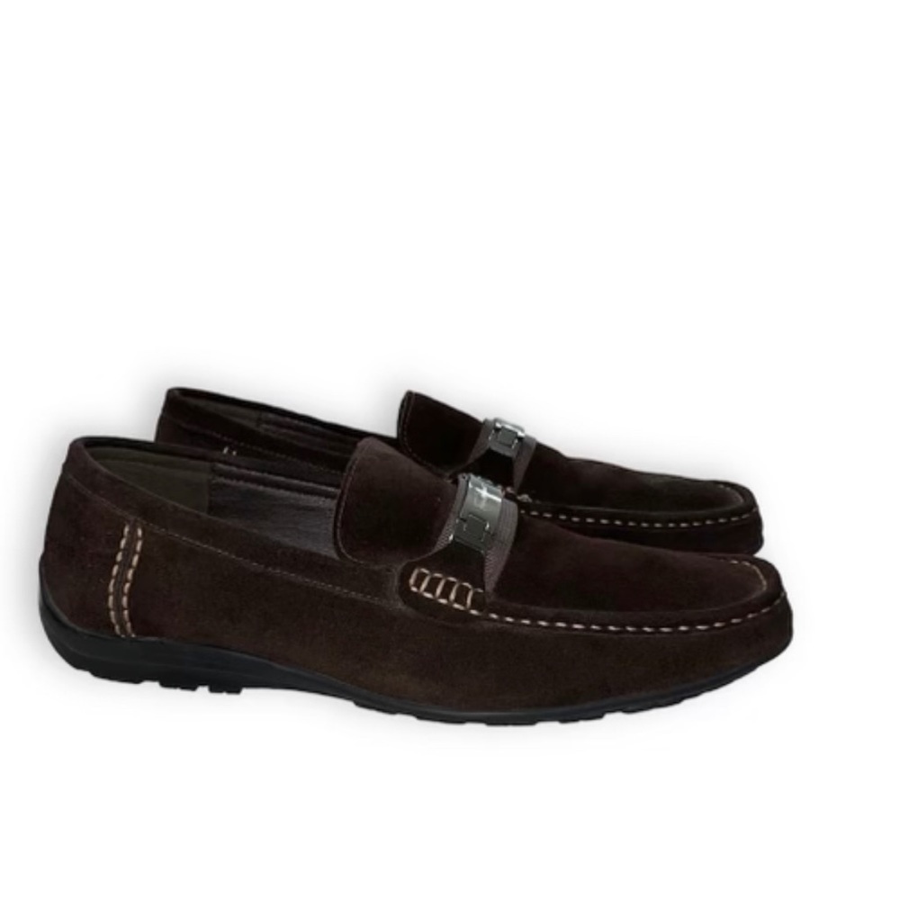🔥 Salvatore Ferragamo moccasin suede loafers Brown -SIZE 12 - Picture 2 of 5